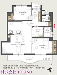 マンション長田11 2LDKの間取図画像