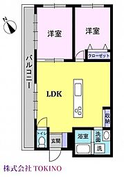 コートヴィレッジ牧志 2LDKの間取図画像