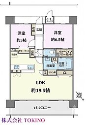 ワイズエステムコート新都心おもろまち 2LDKの間取図画像