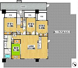 リリーベルおもろまちサーモス 4LDKの間取図画像