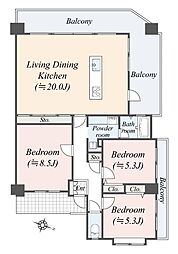 Fステージ潮崎 3LDKの間取図画像