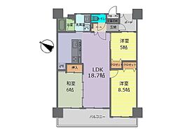 ライオンズシティ牧志 3LDKの間取図画像