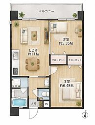 MAISON SAKURA 602号室 2LDKの間取図画像