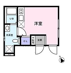 メゾンシエル品川大崎 ワンルームの間取図画像