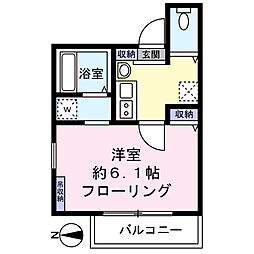 エスペランサ 1Kの間取図画像