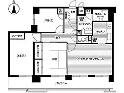 トーカンマンション仁王プラザ 3LDKの間取図画像
