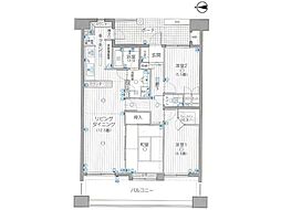 クレア住吉四季彩の丘 3LDKの間取図画像