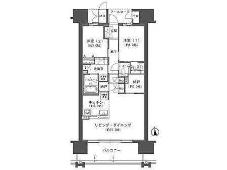 2LDK 間取り