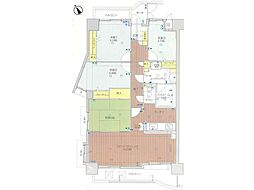 トーカンマンション旭橋 4LDKの間取図画像