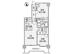 ライオンズマンション本町通第2 2LDKの間取図画像