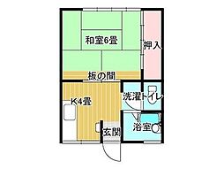 タツミコーポ 1Kの間取図画像