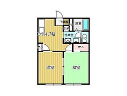 イーストコート 2DKの間取図画像