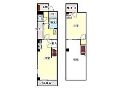 シティガーデン南通2号棟 1LDKの間取図画像