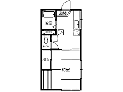 新屋グランドコーポ 1DKの間取図画像
