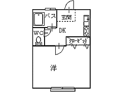 ルーテシアイズミ 2DKの間取図画像