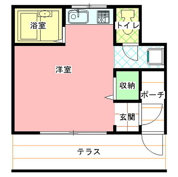 グリーンハイム 201｜茨城県水戸市堀町(賃貸アパート1R・2階・21.53㎡)の写真 その2