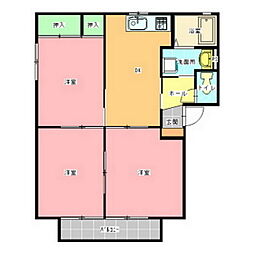 シャンテ・ドミールA 3DKの間取図画像