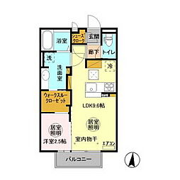 グランマーレＭＩＴＯ　C 1階1LDKの間取り