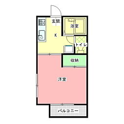 コーポ文京 1Kの間取図画像
