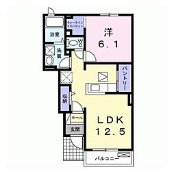 ボニート　Ａ 1階1LDKの間取り