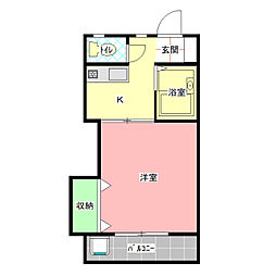 コーポすのう 1Kの間取図画像