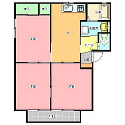 シャンテ・ドミールB 3DKの間取図画像
