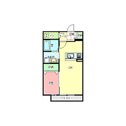フォレスト見川A 1LDKの間取図画像