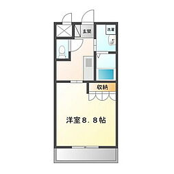 アーバン・ヒルズ 1Kの間取図画像