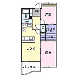 ジェルメ 2LDKの間取図画像