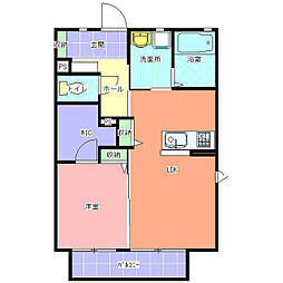 パークサイド須能 1LDKの間取図画像