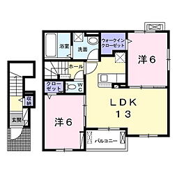 ブライトヒル 2LDKの間取図画像