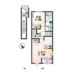グランドコートIV 1LDKの間取図画像