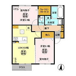 グランマーレMITOF 2LDKの間取図画像
