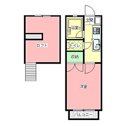 ツインヒルズ22 1Kの間取図画像