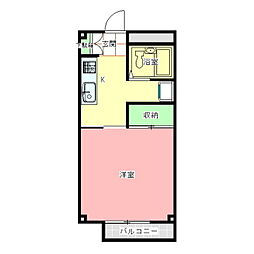TWINS24 1Kの間取図画像