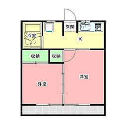 和光コーポ 2Kの間取図画像