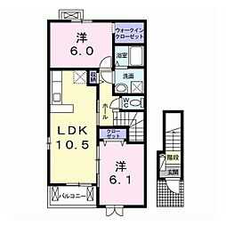 ボニートB 2LDKの間取図画像