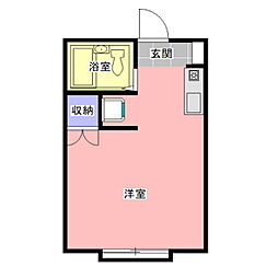 プレアージュ2 ワンルームの間取図画像