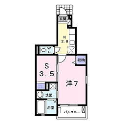 フレシール 1Kの間取図画像