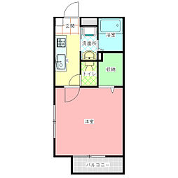サンルーカス 1Kの間取図画像