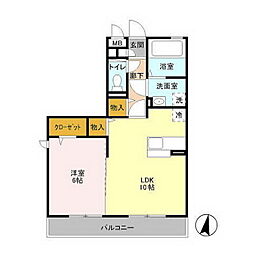フェリシタ 1LDKの間取図画像