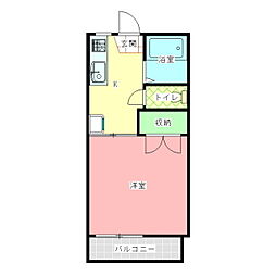 グリーンハイツ 1Kの間取図画像