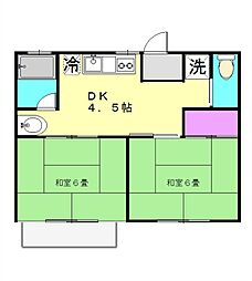 フォーブル桜 2DKの間取図画像