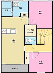 スターライト 2LDKの間取図画像