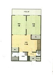 サン・コーポ吉田 2LDKの間取図画像