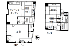 高橋ビル 2DKの間取図画像