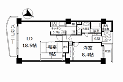 ライオンズマンション熱海マリンビュー 2LDKの間取図画像
