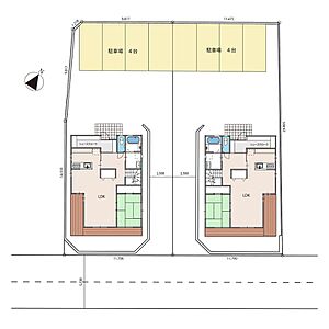 外観:配置プラン例(建築会社がお決まりでない方はご相談下さい!) 外観:配置プラン例(建築会社がお決まりでない方はご相談下さい!)