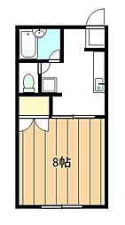 ジュネス中村 1Kの間取図画像