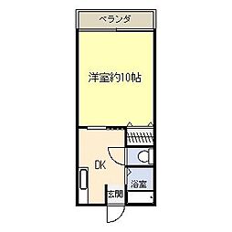 コーポ長沢 1DKの間取図画像